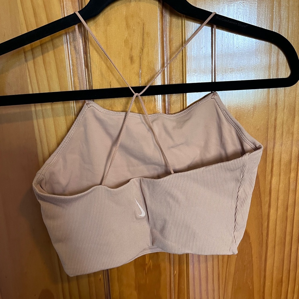 Beige Nike sports bra/yoga top, size small